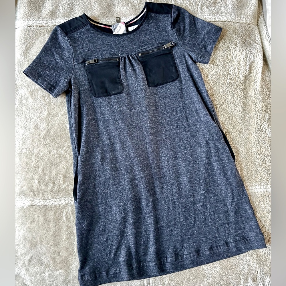 Gently Worn Burberry Girls Short Sleeved Lightweight Wool Blend Dress